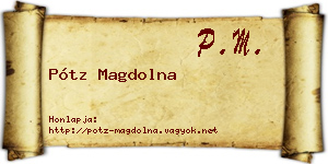 Pótz Magdolna névjegykártya